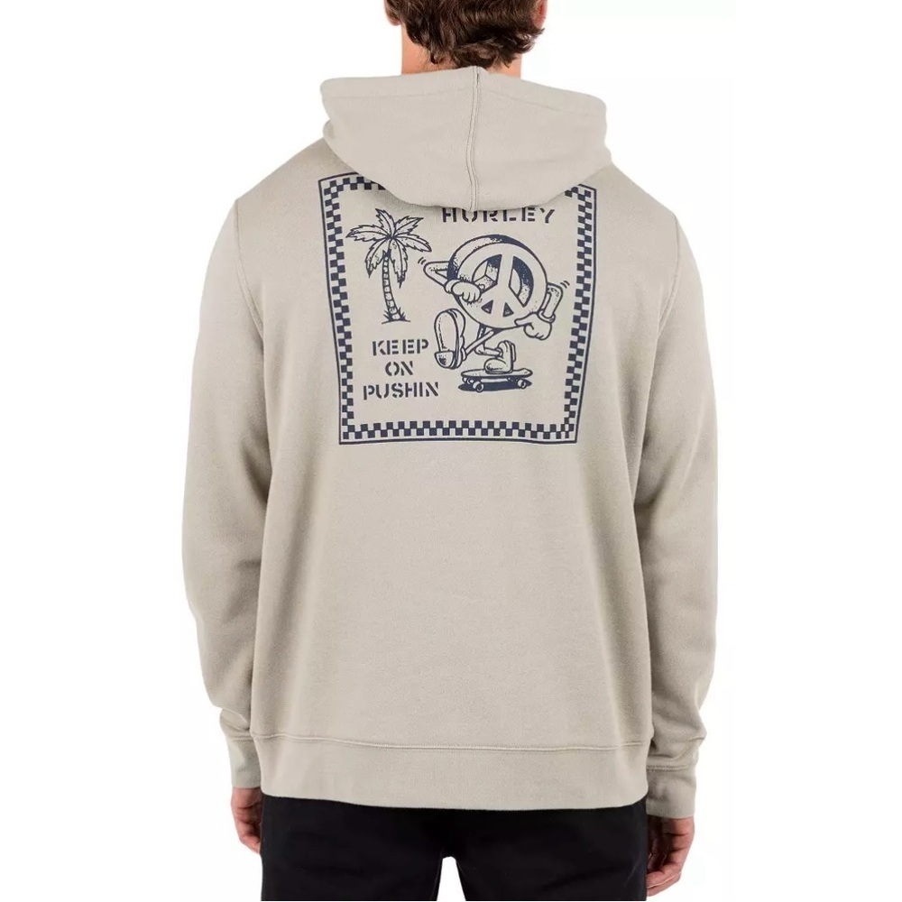 Hurley Men’s Pushin’ Po Hoodie – Sandstorm Size Large NWT Streetwear Surf Skate